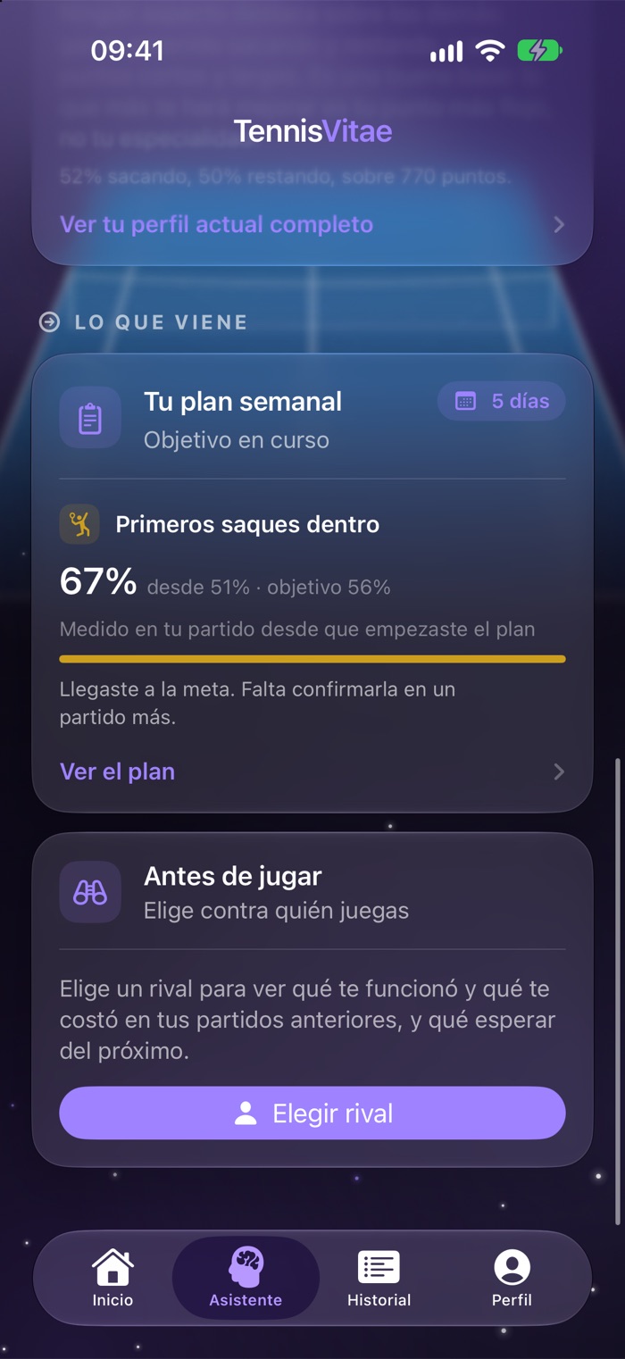 Tu plan semanal con su avance y el acceso a «Antes de jugar»